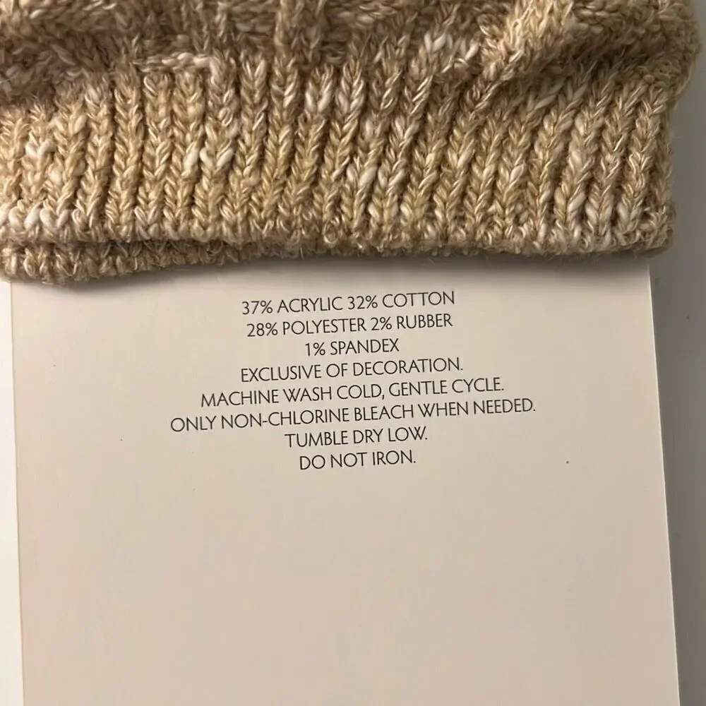 Francesca's Women's Tan Marled Crochet Flower Boot Cuff One Size NWT